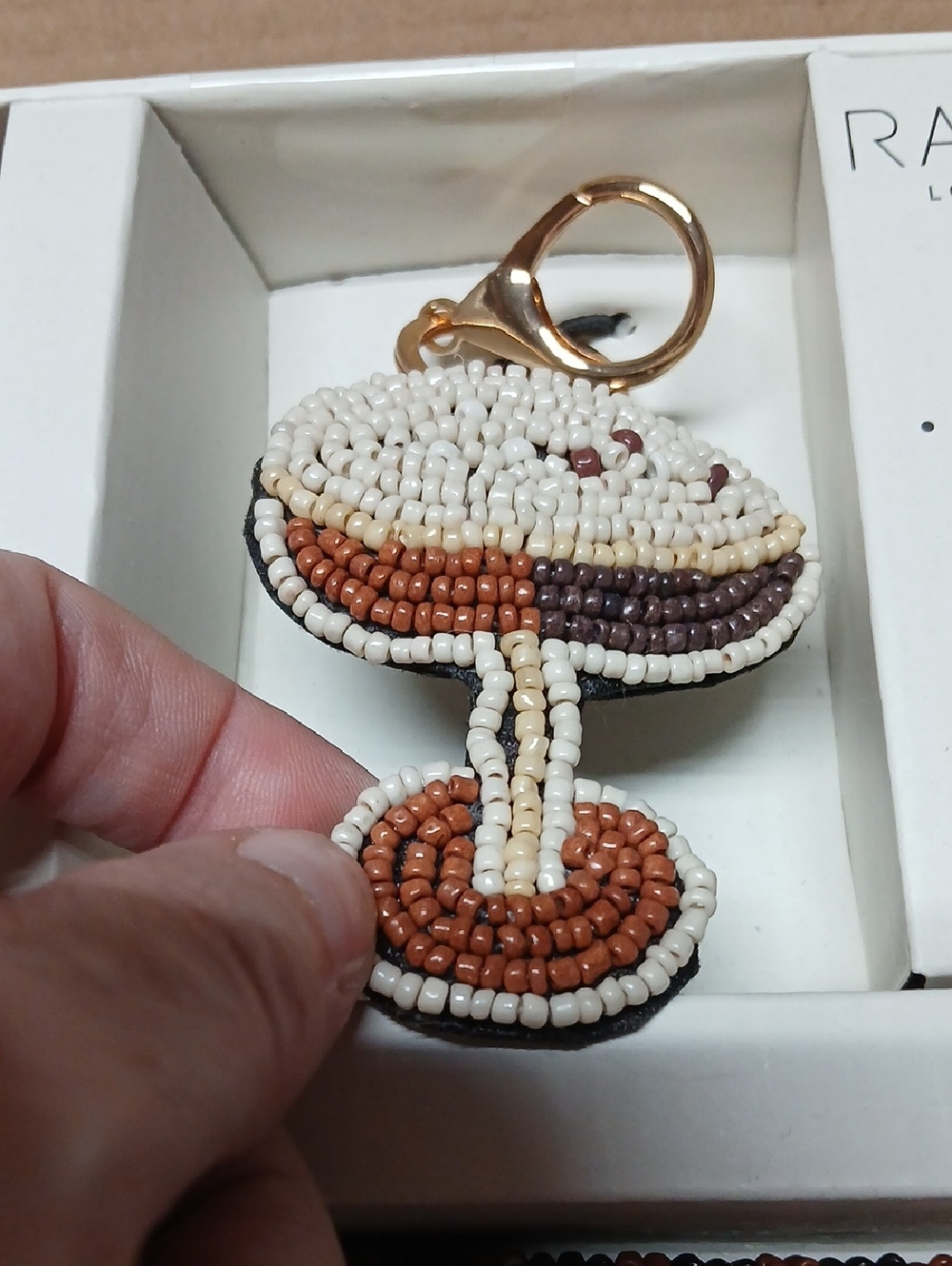 Rachel Zoe Beaded Espresso Martini Design 3 Piece Set - Clutch Card Case Charm - Picture 6 of 11